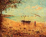 Une Plage En Normandie by Alfred Stevens